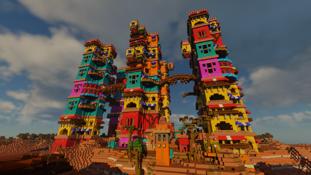 immeuble coloré minecraft